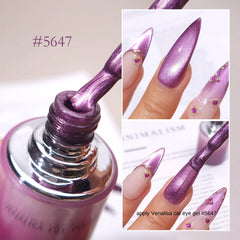 YICKYUE  -  10ml Venalisa Hema Free TPO Free Gel Nail Polish Christmas New Year Soak Off Glitter Red Colors Cat Eye Magnet Nail Gel Polish