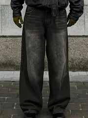 HEARUJOY  -  Men'S Skinny Fit Wide Leg Jeans, Men'S Stylish Comfy Denim Pants, Versatile For Four Seasons