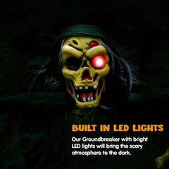 YICKYUE  -  Halloween Outdoor Decoration Zombie Groundbreaker, Outside Halloween Graveyard Decor, Zombie Prop with Creepy Sound and Glowing Eyes, Scary Groundbreaker Decorations for Lawn Yard, Photobooth Props