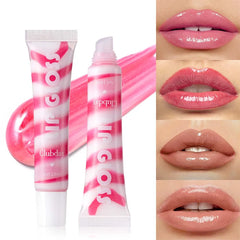 YICKYUE  -  Mirror Lip Glaze Moisturizing Jelly Water Light Glass Lip Gloss Hose 4 Colors Water Plump Lipstick Liquid Makeup Cosmetics 18ML