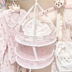 YICKYUE  -  Cute Cat Storage Basket Home Dormitory Socks Underwear Folding Sweater Drying Basket Single Layer Double Layer Storage Basket