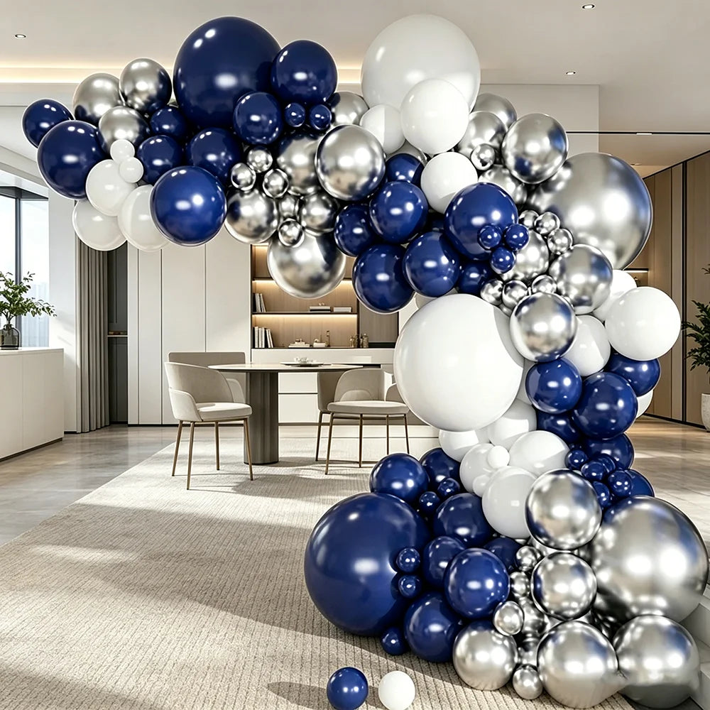 YICKYUE  -  141pcs Premium Balloon Garland Arch Kit Shiny Chrome Latex Balloons for Bridal Shower Bachelorette Birthday Party Wedding Decor