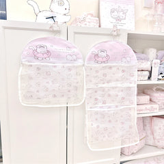 YICKYUE  -  Home Cute Cat Storage Hanging Bag Wardrobe Hanging Dormitory Storage Bag Underwear Socks Underwear Multi layer Mesh Bag