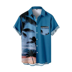 HEARUJOY  -  Loose Classic Fit Business Casual Shirt Men'S Summer Vacation Tourism Beach Fashion Trend Leisure 3d Digital Ropa Hombre