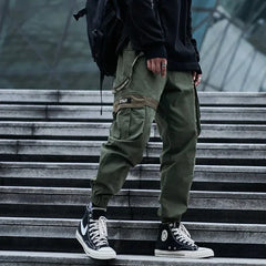 Hearujoy Techwear Cargo Pants Men Pockets Hip Hop Joggers Japanese Streetwear Green Black Trousers Male Loose Casual Outwear