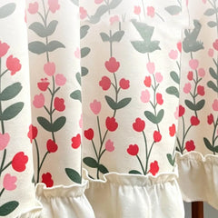 YICKYUE  -  American Pastoral Style Curtain Minimalist Dustproof Kitchen Door Curtains Cafe Living Room Window Kitchen Half Home Decoration