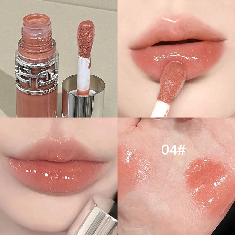 YICKYUE  -  Moisturizing Lip Glaze Jelly Mirror Water Gloss Lip Glaze Affordable Lipstick Lipgloss Tint Female Cosmetics Lip Stain