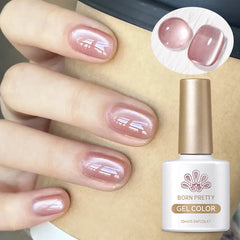 YICKYUE  -  10ml Nude Gold Glitter Cat Magnetic Gel Nail Polish Gold Blue Ultra Shine Soak Off UV LED Varnish Nail Supplies
