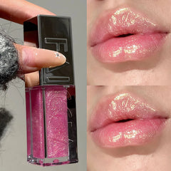 YICKYUE  -  Crystal Shimmer Black Lip Glaze Halloween Lip Makeup Moisturizing Non-Stick Water Light Liquid Lipstick Pearl Lip Gloss Cosmetic