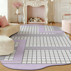 YICKYUE  -  Irregular Shape Bedroom Decor Purple Carpet Fluffy Soft Study Floor Mat Thick Plush Rug Leopard Pattern Carpets for Living Room