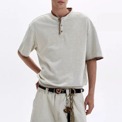 HEARUJOY  -  Summer New Men's Short-Sleeved Shirt American Vintage Fashion Trend Unisex Loose Casual Simple Breathable Niche Men's Tops