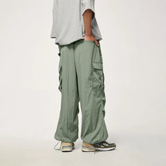 Hearujoy Baggy Cargo Pants Men Green Parachute Wide Leg Trousers Male Black Oversize Loose Casual Streetwear Hip Hop Waterproof