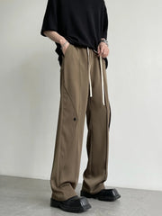 HEARUJOY  -  Ice Silk Men Summer Thin Wide-leg Trendy Brand Loose Straight Casual Trousers