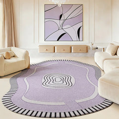 YICKYUE  -  Irregular Shape Bedroom Decor Purple Carpet Fluffy Soft Study Floor Mat Thick Plush Rug Leopard Pattern Carpets for Living Room