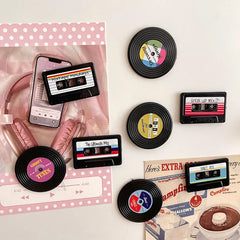 YICKYUE  -  4-6pcs Personalized and Fun Cassette Record Disc Tape Music Note Refrigerator Magnets Creative Fridge Photo Message Magnet