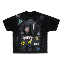 Hearujoy American Simple New Style Harajuku Style Special Body Armor Printed T-shirt Men's Spring Trend Street Y2K Fashion Short Sleeves