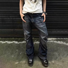 HEARUJOY  -  Men's Solid Color Straight Jeans American Retro Fashion Trend High Street Hip Hop Loose Breathable Summer New Men's Bottoms