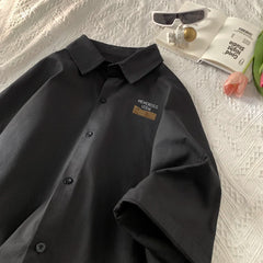 YICKYUE  -  Men's Oversized Shirts Funny Letter Print Mens Blouse White Fashion 5XL Oversize Shirt Casual Wear Summer for Men New Clothing