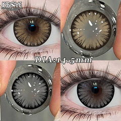YICKYUE  -  1pair New Color Contact Lenses for Eye With Prescription Grey Contacts Brown Lenses Yearly Fashion Lens Colorcon Contacts