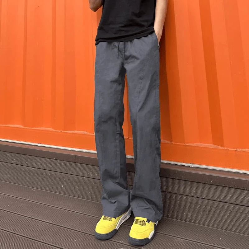 HEARUJOY  -  Spring Autumn Fashion High Waist Solid Men's Clothing Japanese Style Casual All-match Pocket Button Simplicity Young Chic Pants