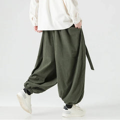 HEARUJOY  -  Men Corduroy Pants Oversized Casual Autumn Wide Leg Trousers Streetwear Harem Pants Men Woman Elastic Waist Loose Pants