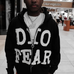 Hearujoy Harajuku American Vintage Alphabet Embroidery zipper hoodie Hip Hop fashion Street Y2K Men casual black oversized sweatshirt