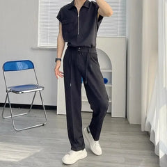 Hearujoy Straight Draped Male Suit Trousers Fluid Baggy Business Social Tailoring Men's Summer Pants 2024 Anti-wrinkle Stylish Classic Up