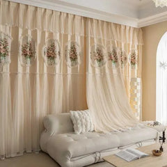 YICKYUE  -  Korean American French Princess Curtains for Bedroom Living Room Blackout Luxury Girl Kids-children European Style Customize