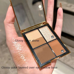 YICKYUE  -  Versatile 5-Color Magic Eyeshadow Palette Brown Tones Matte Shimmer Finish Long-Lasting Eye Makeup Kit for All Ages