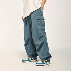 Hearujoy Baggy Cargo Pants Men Green Parachute Wide Leg Trousers Male Black Oversize Loose Casual Streetwear Hip Hop Waterproof