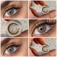 YICKYUE  -  Unspoken Brown Colored Contact Lenses Diopters -1.0 to -8.00 Natural Soft Lens Daily Eye Beauty Makeup Pupil Cosmetics