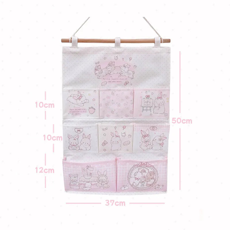 YICKYUE  -  Wall Hanging Storage Bag Dormitory Large Storage Bag Pink Creativity Home Decoration Kitchen Living Room Foldable Storage Bag