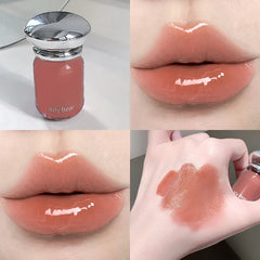 YICKYUE  -  Nude Pink Hydrating Moisturizing Water Light Mirror Lip Gloss Lipstick Lasting Waterproof Non Stick Cup Korean Style Lip Makeup