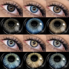 YICKYUE  -  Yearly Use black Color Contact Lenses Cosmetic Natural Contact Lenses Soft Eye Lenses Beauty Pupils 1 Pair 14.2mm