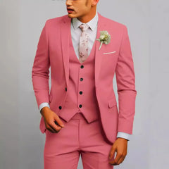 HEARUJOY  -  New Suits Three Pieces Single Breasted Blazer Business Jacket Vest Ankle Length Zipper Fly Straight Pants Pockets Button Office