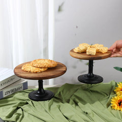 YICKYUE  -  Wooden Tall Tray Dessert Table Dry Fruit Plate Afternoon Tea Snack Cake Plate Display Stand