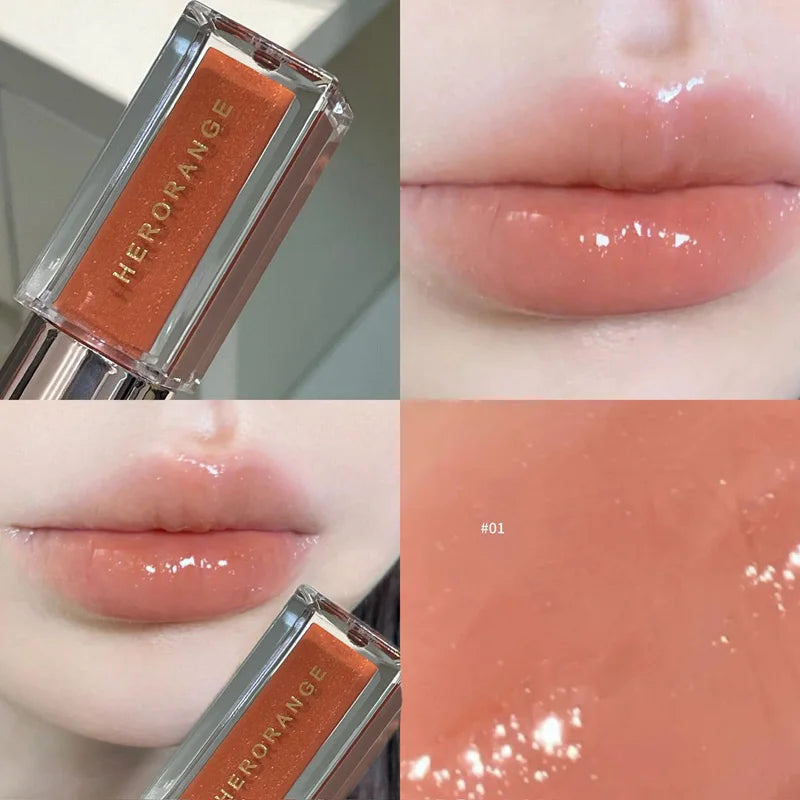 YICKYUE  -  Starlight Radiant Lip Gloss Pearlescent Fine Shimmer Long-Lasting Moisturizing Non-Fading Non-Sticky Clear Watery Lip Glaze