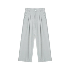 Hearujoy Korean Style Men's Suit Pants Loose Pleated Straight Solid Color Elastic Waist Droop  Autumn Wide Leg Male Bottom 9C6893
