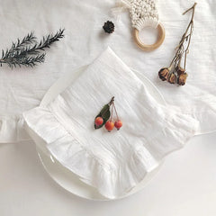 YICKYUE  -  4/6/10Pcs Ruffle Cloth Napkins Round/Rectangle Placemats Weddding Table Decorations Washable Cotton Fabric for Kitchen Christmas
