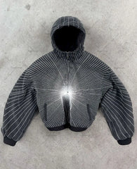 HEARUJOY  -  New High Street Trendy Brand Jacket Gothic Punk Harajuku Embroidered Zipper Hoodie Men Hip Hop Retro Casual Oversized Sweatshirt