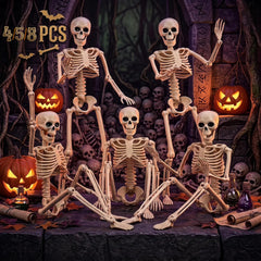 YICKYUE  -  4-8PCS Small Skeleton Decor Skeleton Halloween Decoration Outdoors 16in Body Posable Joints Hanging Skeleton for Halloween Decor