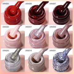 YICKYUE  -  15ml Pink Gold Sparkling Glitter Series Gel Nail Polish Nail Art Varnish Semi Permanent Soak Off UV Gel For Nail