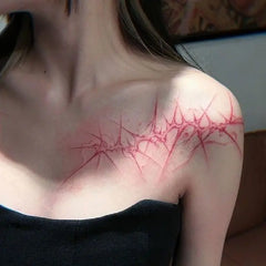 YICKYUE  -  Shoulder Thorn Tattoo Sticker Halloween Cosplay Punk Fake Tattoo for Woman Man Clavicle Tatuajes Temporales Faux Tatouage Femme