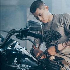 Hearujoy Motorcycle Clothing Fashion Top Rock Streetwear Muscles T Shirt for Men Hip Hop Embroidery Graphic Aesthetic 5xl Man Tee Shirts