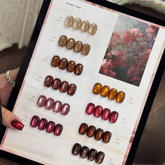 YICKYUE  -  1pcs PSK Whitening Sunset Rose Glass Bead Cat Eye Gel Nail Polish Popular Rosy Golden Brown Cat Eye Valentine's Day Nail Art