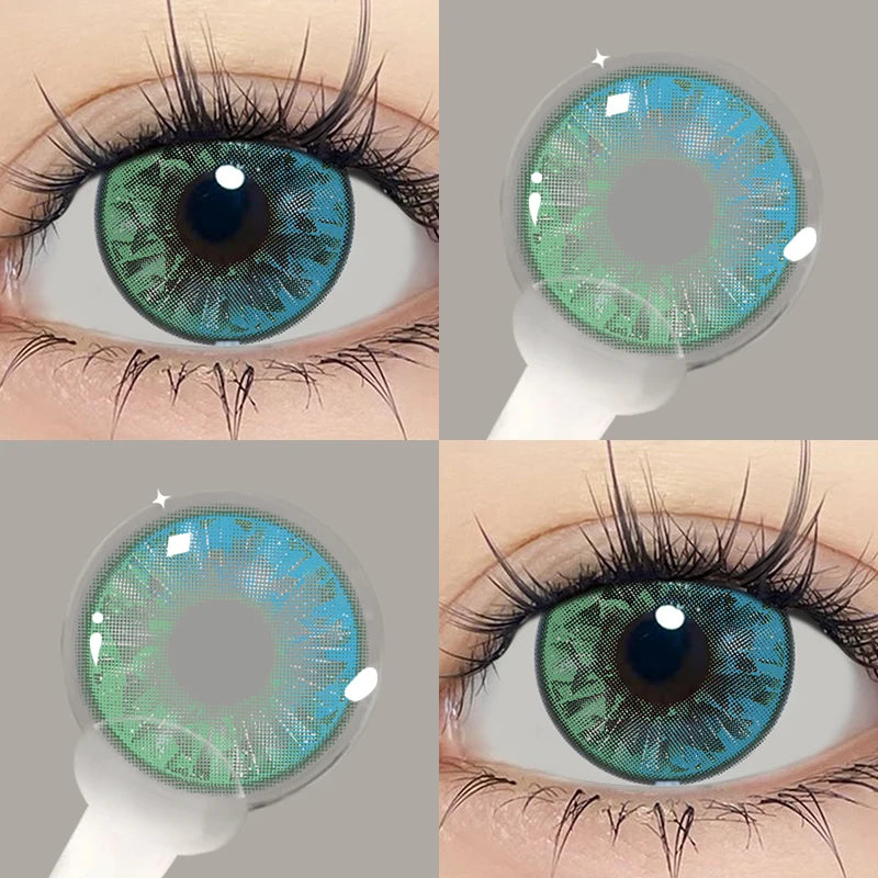 YICKYUE  -  Green Color Contact Korean Big Eyes Lens Cosplay Contacts New Arrive Makeup High Quality Fast Shipping