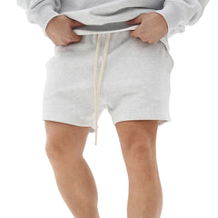 HEARUJOY  -  Summer Casual Pockets Beach Shorts Men Men'S Trend Sports High Street Shorts Cotton Drawcord Plain Gym Shorts Men'S Clothing