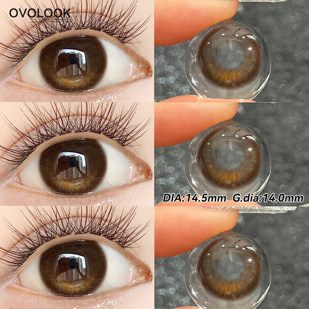 YICKYUE  -  2PCS Fixed-Axis Lens Half Year Grape Jasmine Purple Contact Lenses Soft Light Purple Tone Comfortable For All Day Wear