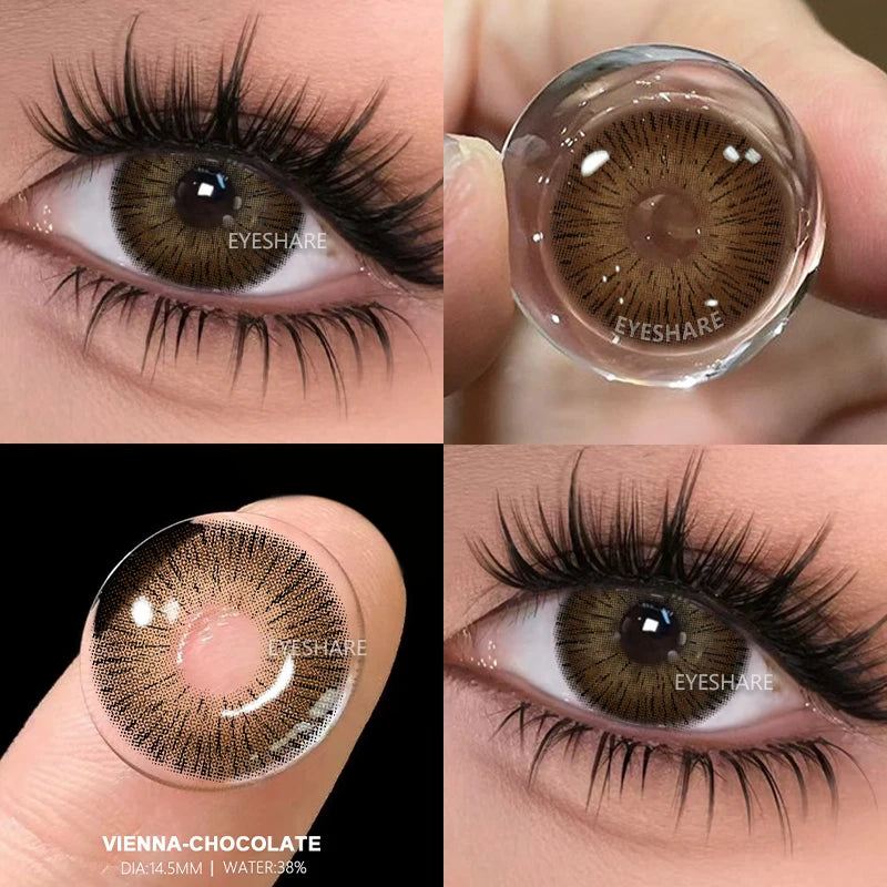 YICKYUE  -  1 Pair Color Contact Lenses for Eyes Color Eye Lens Brown Eye Lenses  Gray Pupils Lens Yearly Black Contacts