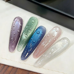 YICKYUE  -  Spring & Summer New Waterdrop Top Coat Gel High Gloss Crystal Plating Sealer Clear Water Drop Design 3D No-Wipe Gel Nail Polish